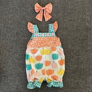 Eleanor Rose pumpkin romper